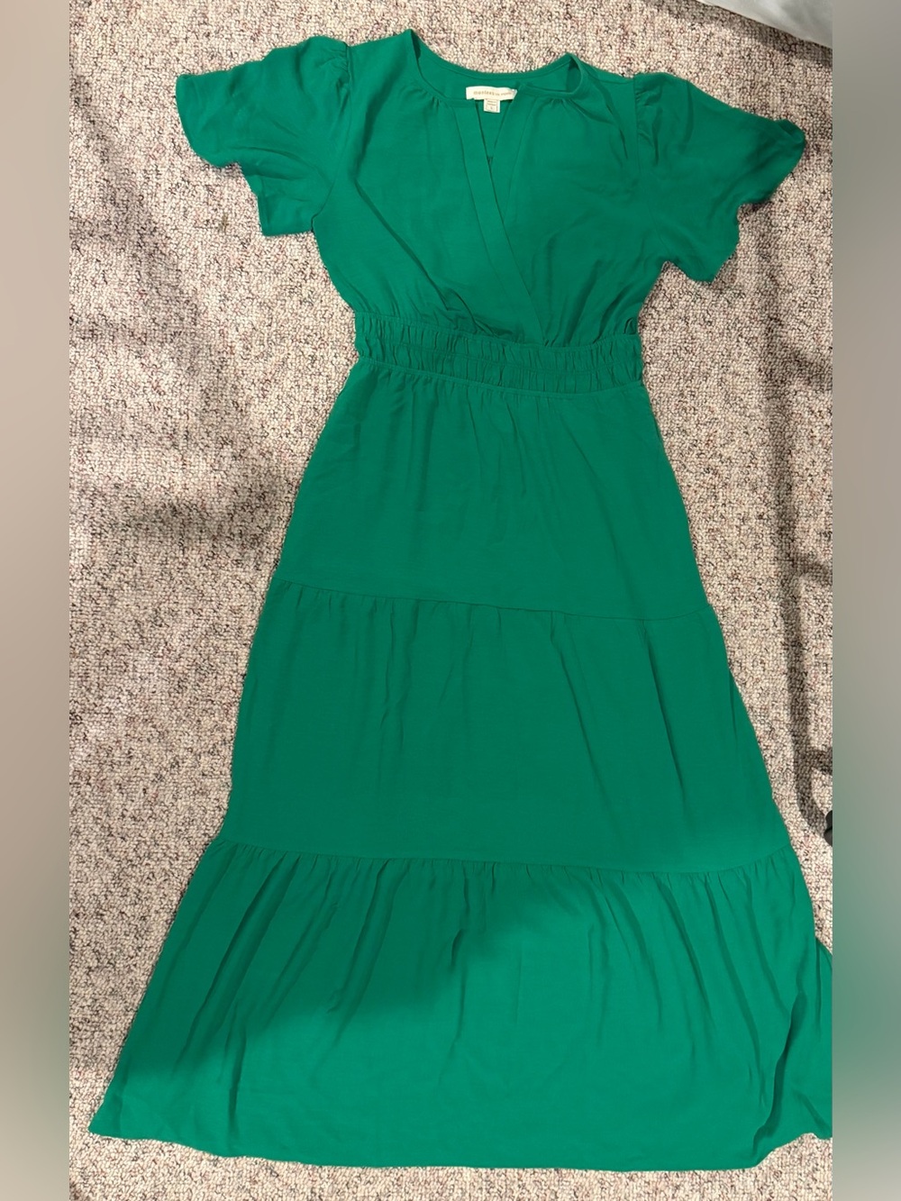 Monteau Emerald Green Tiered Maxi Dress